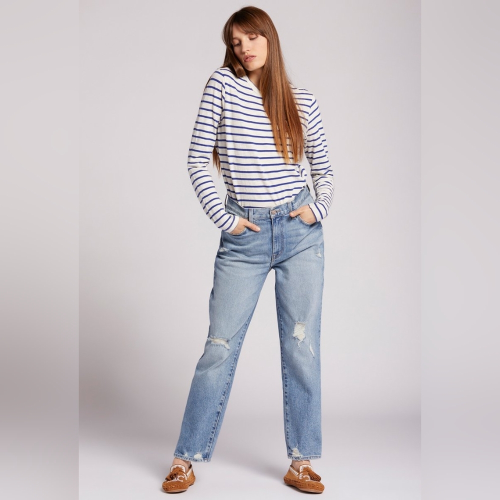 Current Elliott The Original Boyfriend Destructed Distressed Jeans Wendy Size 30 - Picture 15 of 15